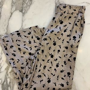 Knot Sisters silver black floral crop satin pants